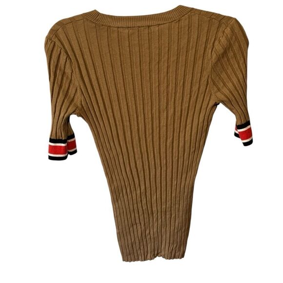 Revolve ATM ANTHONY THOMAS MELILLO Crew Neck Silk Ribbed Sweater in Sahara XL - Picture 7 of 8